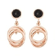 Circle earrings with faceted stone